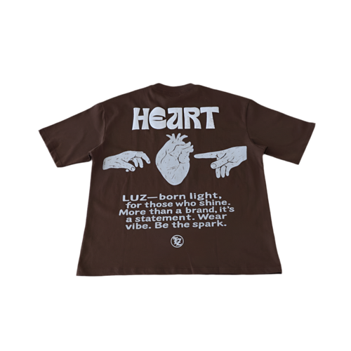 BROWN "HEART" T SHIRT