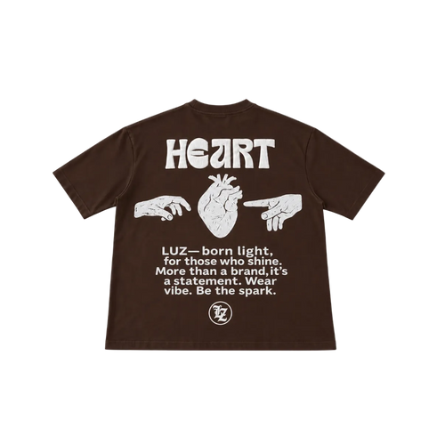 BROWN "HEART" T SHIRT